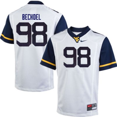 Men's West Virginia Mountaineers NCAA #98 Leighton Bechdel White Authentic Nike Stitched College Football Jersey DT15E81QG